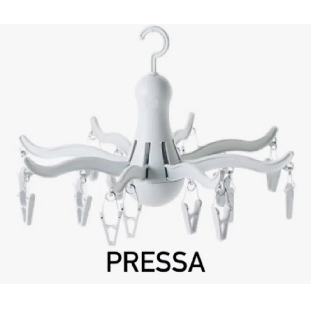 IKEA Pressa Hanging Dryer 16 Clips White Foldable Laundry Rack Minimalist Scandi